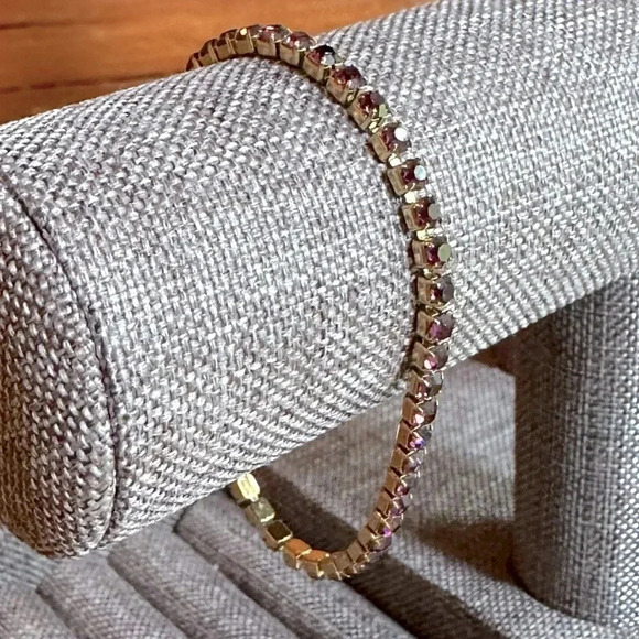 Jewelry - Purple Amethyst CZ 18K Gold Stainless Steel Tennis Bracelet February Birthstone